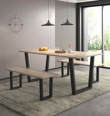 Hallowood Furniture Dudley 180Cm Dining Table Set With 2 Bench from B&Q