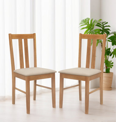 Hallowood Furniture Aston Pair Of Dining Chair In Light Oak Finish from B&Q