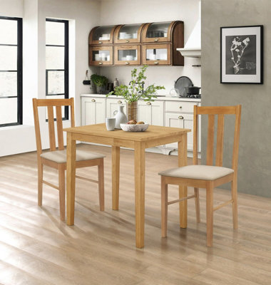 Hallowood Furniture Ledbury Light Oak Small Dining Table With 2 Aston Chairs from B&Q
