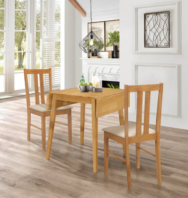 Hallowood Furniture Ledbury Light Oak Drop Leaf Dining Table With 2 Aston Chairs from B&Q