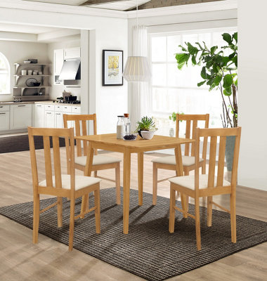 Hallowood Furniture Ledbury Light Oak Drop Leaf Dining Table With 4 Aston Chairs from B&Q