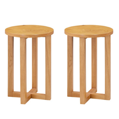 Hallowood Furniture Waverly Small Round Side Table (Pair) from B&Q