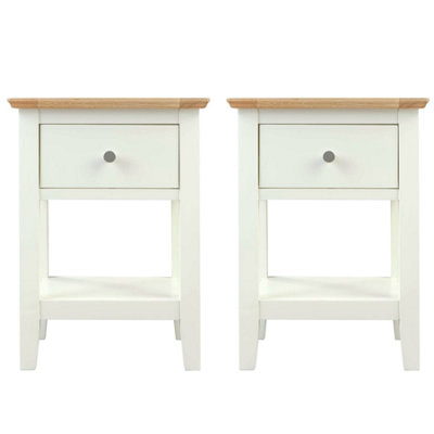 Hallowood Furniture Clifton Oak Painted Lamp Table (Pair) from B&Q