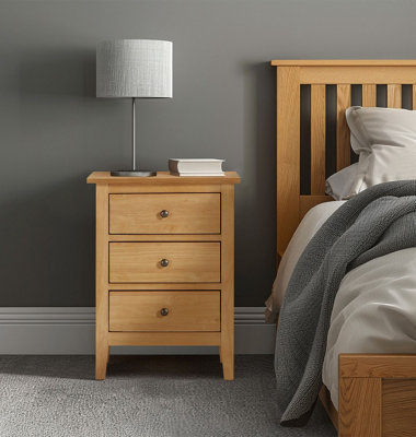 Hallowood Furniture Aston 3 Drawer Bedside Table from B&Q