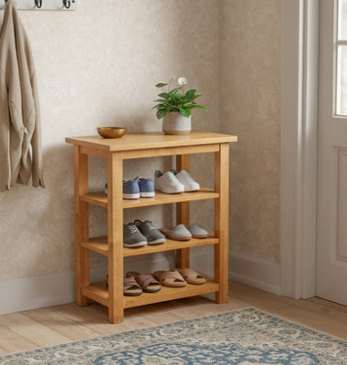 Hallowood Furniture Aston Narrow Shoe Rack3-Tiered Side Table from B&Q