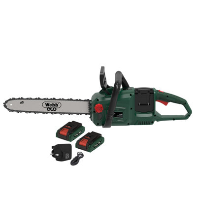 Webb Wev20X2Cs40B4X 40V (2 X 20V) 40Cm  Brushless Chainsaw (2 X 4Ah Batteries & Charger) from B&Q