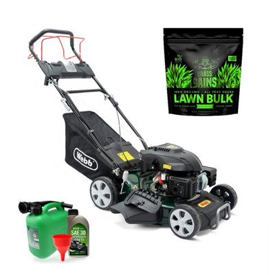 B&Q -  Classic 46Cm Petrol Lawnmower + Starter Kit + Grass Gains Lawn Bulk