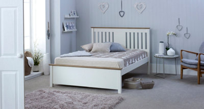 Save On Goods UK 4Ft6 Double Pure White,wood,wooden Low Foot EndBed Frame.shaker Style.storage Drawer Options from B&Q