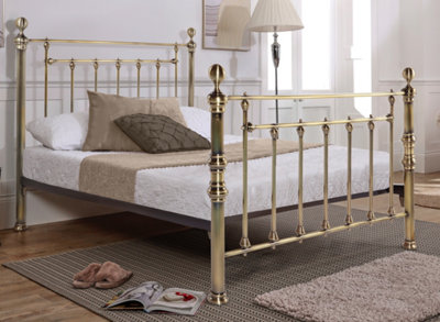 Save On Goods UK 4Ft6 Double Brass Finish,traditional Antique Victorian Metal Bed Frame Bedstead from B&Q