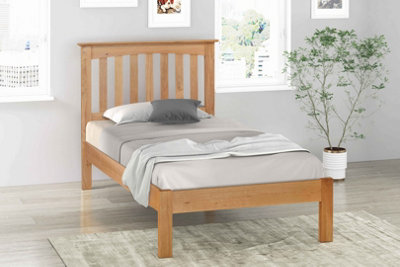 Save On Goods UK 3Ft Single Real Oak,solid,strong,wood Bed Frame.low Foot End Wooden Bedstead from B&Q