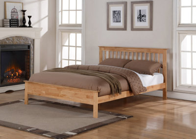 Save On Goods UK 4Ft Small Double Oak Finish Colour Wood Bed Frame.shaker,wooden. Bedstead. Low Foot End Board from B&Q