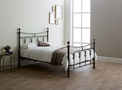 Save On Goods UK 6Ft Super King Antique Metal Bed FrameClassic Nickel Finish,vintage,traditional Bedstead from B&Q
