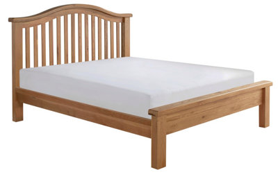 Save On Goods UK 5Ft King Size Real Oak,chunkyCurvedSolid,strong,wood Bed Frame.low Foot End Wooden Bedstead from B&Q