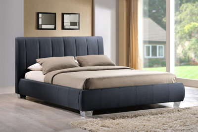 Save On Goods UK 5Ft King Size Fabric,upholstered,bed Frame,bedstead,padded,linen Grey from B&Q