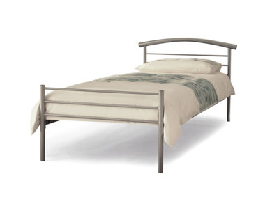 Save On Goods UK 3Ft Single Metal Tubular Steel,silver Grey Bed Frame,bedstead from B&Q
