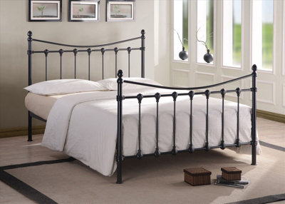Save On Goods UK 4Ft Small Double Black Antique Victorian Style Traditional Metal Bed Frame BedsteadStrongRobust Bed from B&Q