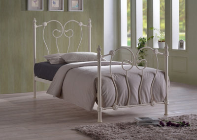 Save On Goods UK 3Ft Single  Ivory Cream White Metal Tubular Bed Frame,traditional,ornate,curved,victorian from B&Q