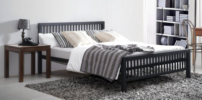 Save On Goods UK 4Ft Small Double Strong,solid,metal Bed Frame,black Bedstead,heavy Duty Bed Base from B&Q