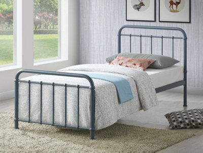 Save On Goods UK 3Ft Single Grey Tubular Steel Metal Retro Victorian Bed Frame Bedstead from B&Q