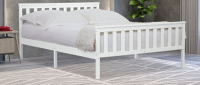 Save On Goods UK 5Ft King Size White Painted Wood Wooden Bed FramePine Wood Painted In White Bedstead from B&Q