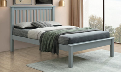 Save On Goods UK 4Ft6 Double Grey Wood Wooden Bed Frame.low Foot End from B&Q
