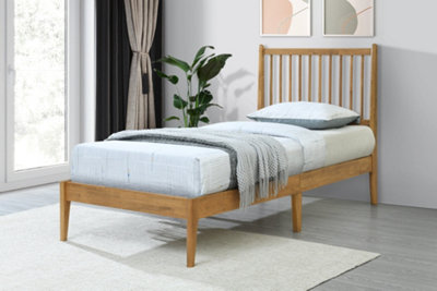 Save On Goods UK 3Ft Single Oak Finish Wood Bed Wooden Frame Bedstead. Solid WoodSpindle Style from B&Q