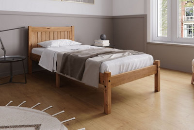 Save On Goods UK 3Ft Single All Pine,waxed Wood Bed Frame.wooden Shaker Style,low Footend Bedstead from B&Q