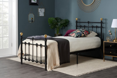 Save On Goods UK 3Ft Single Traditional,victorian Style Metal Tubular Steel Bed Frame Bedstead. Black Gloss Finish from B&Q