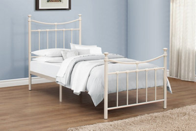 Save On Goods UK 3Ft Single Traditional,victorian Style Metal Tubular Steel Bed Frame Bedstead In CreamIvory White Painted Finish. from B&Q