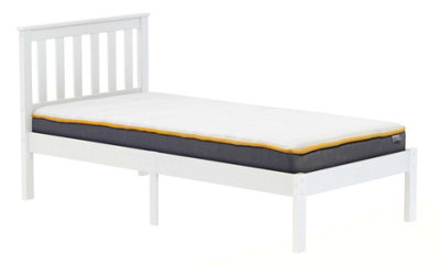 Save On Goods UK 3Ft Single White Painted Wood Bed Frame.wooden Shaker Style,low Footend Bedstead from B&Q