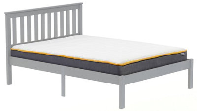 Save On Goods UK 4Ft Small Double Grey Painted Wood Bed Frame.wooden Shaker Style,low Footend Bedstead from B&Q