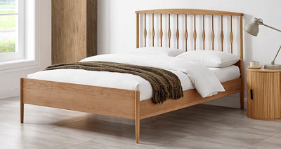 Save On Goods UK 4Ft6 Double Real Oak Wood Wooden Bed Frame.spindle from B&Q