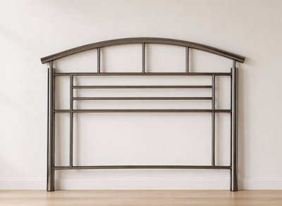 Save On Goods UK 4Ft6 Double Black NickelPolishedGlossy Metal Bed Headboard,headend from B&Q