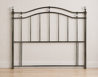 Save On Goods UK 5Ft King Size Black NickelPolishedGlossy Metal Bed Headboard,headend from B&Q