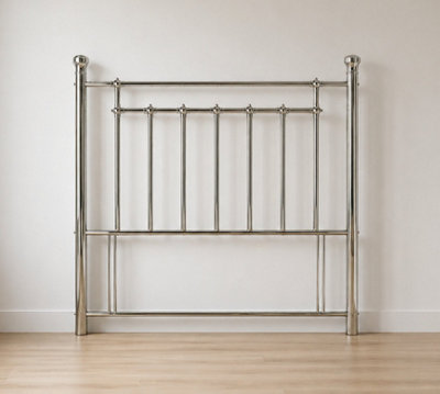 Save On Goods UK 4Ft6 Double Shiny High Polished Chrome SilverTall Metal Bed Headboard Bed Head End from B&Q