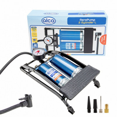 Alca Foot Air Pump For Car Bike Double Cylinder 7 Bar 100 Psi Extra Stabil A202000 from B&Q