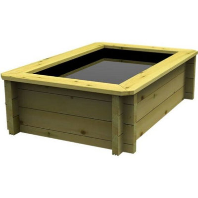Garden Timber Company Wooden Pond 2M X 1.5M 697mm Height 44mm Thick Wall from B&Q