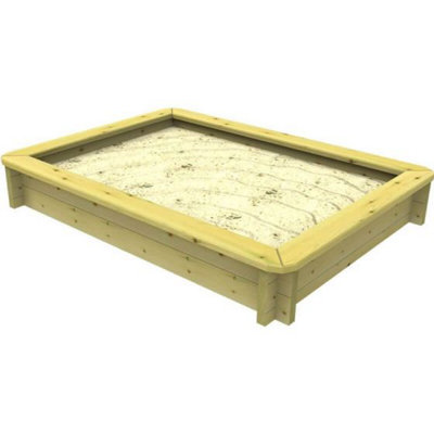 Garden Timber Company Wooden Sandpit 2M X 1M295mm Height44mm Thick Wall from B&Q