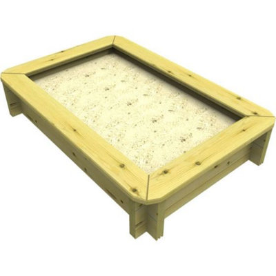 Garden Timber Company Wooden Sandpit 1.5M X 1M - 295mm Height - 44mm Thick Wall