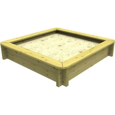 Garden Timber Company Wooden Sandpit 1.5M X 1.5M295mm Height44mm Thick Wall from B&Q