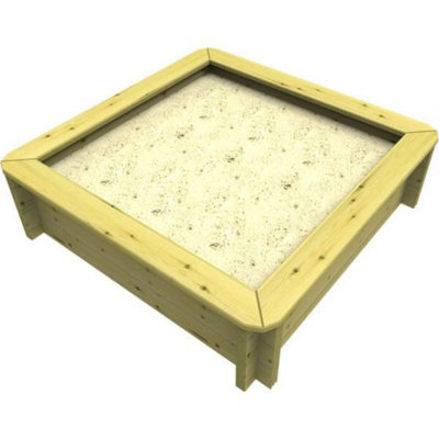 Garden Timber Company Wooden Sandpit 1.5M X 1.5M429mm Height44mm Thick Wall from B&Q