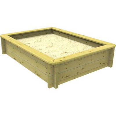 Garden Timber Company Wooden Sandpit 2M X 1.5M429mm Height44mm Thick Wall from B&Q