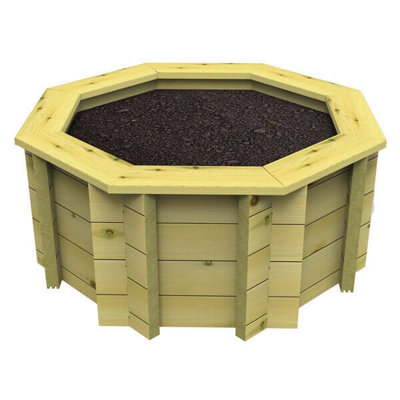 Garden Timber Company Wooden Raised Bed4Ft Octagonal697mm Height27mm Thick Wall from B&Q