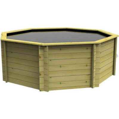 Garden Timber Company Wooden Koi Pond 10Ft Octagonal 1099mm Height 44mm Thick Wall from B&Q