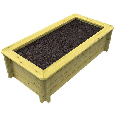Garden Timber Company Wooden Raised Bed2M X 1.5M295mm Height27mm Thick Wall from B&Q