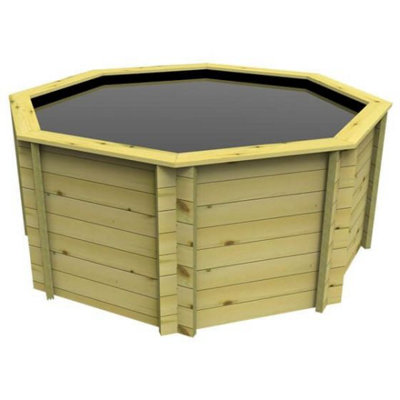 Garden Timber Company Wooden Pond 10Ft Octagonal1099mm Height27mm Thick Wall from B&Q