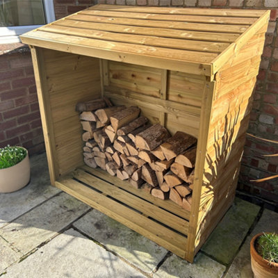 Enclosed Wooden Log Store4Ft Tall X 4Ft Wide from B&Q