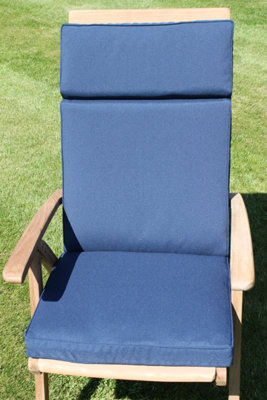 Garden Market Place Garden Furniture Cushion- Recliner Cushion For Large Garden Chair Navy Blue from B&Q