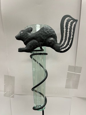 B&Q -  Rain Gauge With Ornate Steel 'squirrel' Holder And Plastic Rain Collector.