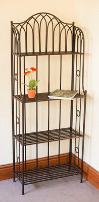 Garden Market Place Versailles Metal 4 Tier Rack- Ideal As A Plant Stand Or General Shelving Bronze